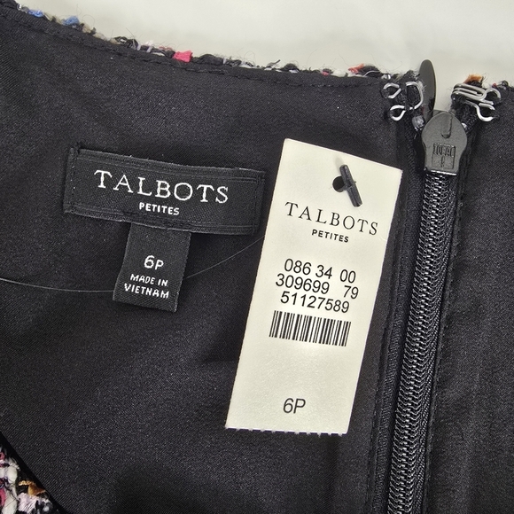 NWT Talbots Fringed Tweed Sleeveless Sheath Dress 6P Old Money Office Careerwear - Picture 13 of 13